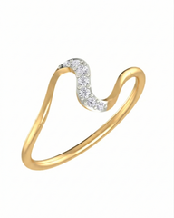 18K Gold & Diamond Dailywear Ring For Women KLR-31