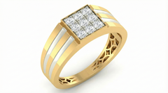 18K Gold & Diamond Band Ring For Men KRA60206