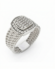 18K Gold & Diamond Band Ring For Men KRC60130