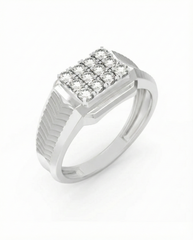 18K Gold & Diamond Band Ring For Men KRC60314