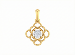 18K Gold & Diamond Floral Pendant KSK127