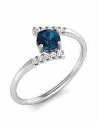 18K Gold & Diamond Gemstone Ring For Women KRA10625
