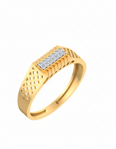 18K Gold & Diamond Band Ring For Men KSK265
