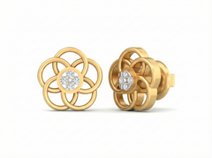 18K Gold & Diamond Women Stud Earring KSK070