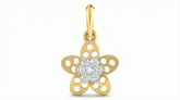 18K Gold & Diamond Floral Pendant Set KRA40147P