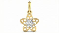 18K Gold & Diamond Floral Pendant Set KRA40147P