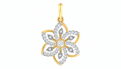 18K Gold & Diamond Floral Pendant Set KRA40153P