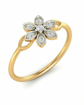 18K Gold & Diamond Dailywear Ring For Women KLR-454