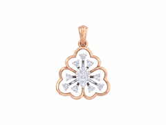 Gold & Diamond Floral Pendant Set KRC40646