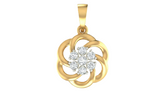 Gold & Diamond Floral Pendant Set KRC40687