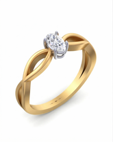 18K Gold & Diamond Solitaire Ring For Women KCDK00062