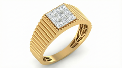 18K Gold & Diamond Band Ring For Men KRA60166