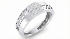 18K Gold & Diamond Engagement Ring For Men KRA60289