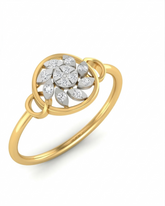 18K Gold & Diamond Dailywear Ring For Women KLR-38