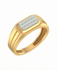 18K Gold & Diamond Band Ring For Men KRA60296