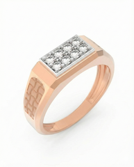 18K Gold & Diamond Band Ring For Men KRC60332