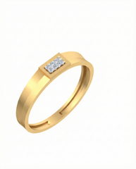 18K Gold & Diamond Band Ring For Men KSK231