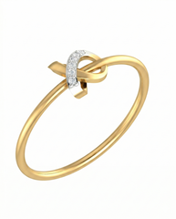 Gold & Diamond Dailywear Ring For Women KRC10327