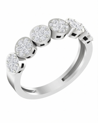 18K Gold & Diamond Band Ring For Women KRA10067
