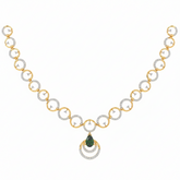 14K Gold & Diamond Gemstone Necklace Set KRH44048N