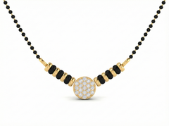 18K Gold & Diamond Beaded Mangalsutra For Women KSK182