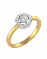 18K Gold & Diamond Band Ring For Women KRE10512