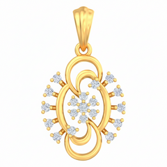 18K Gold & Diamond Floral Pendent Set KRB40076P