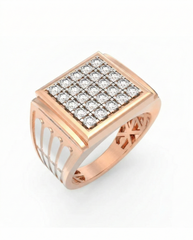 18K Gold & Diamond Band Ring For Men KRC60262