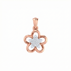 18K Gold & Diamond Floral Pendant Set KRK40095P