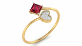 18K Gold & Diamond Gemstone Ring For Women KRA10825