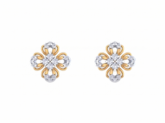 Floral Yellow Gold Diamond Earring | under 40k