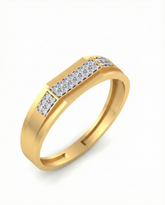 18K Gold & Diamond Band Ring For Men KSK225