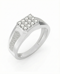 18K Gold & Diamond Band Ring For Men KRC60327