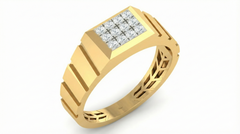 18K Gold & Diamond Band Ring For Men KRA60205