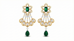14K Gold & Diamond Women Gemstone Earring KRI44023ER
