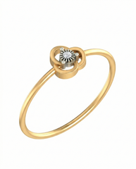 Gold & Diamond Solitaire Ring For Women KRB10329