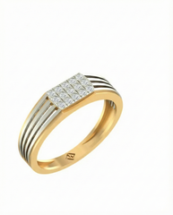 18K Gold & Diamond Ring For Men GR-1429