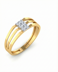 Gold & Diamond Band Ring For Men KRC20063