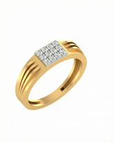 18K Gold & Diamond Ring For Men GR-1656