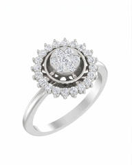 18K Gold & Diamond Engagement Ring For Women KRA10025