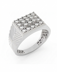 18K Gold & Diamond Engagement Ring For Men KRC60139