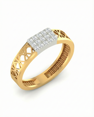 18K Gold & Diamond Band Ring For Men PRA60284