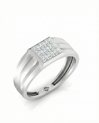 18K Gold & Diamond Engagement Ring For Men GR-1426