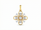 18K Gold & Diamond Floral Pendant Set KRK40184P