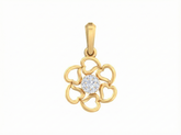 18K Gold & Diamond Floral Pendant KSK112