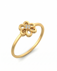 18K Gold & Diamond Dailywear Ring For Women KSK142