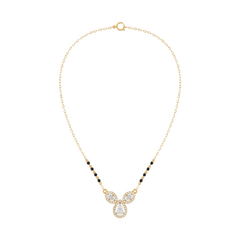 Gold & Diamond Beaded Mangalsutra For Women KRC50112