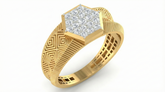 18K Gold & Diamond Band Ring For Men KRA60184