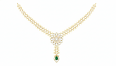 14K Gold & Diamond Gemstone Necklace Set KRI44030NG