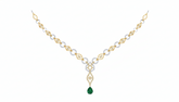 14K Gold & Diamond Gemstone Necklace Set KRI44019N